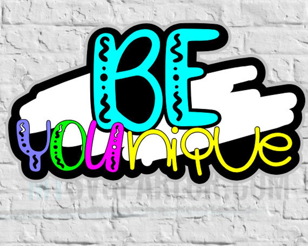 SVG Unique Cutting File Title be Younique for Scrapbooking Cards and