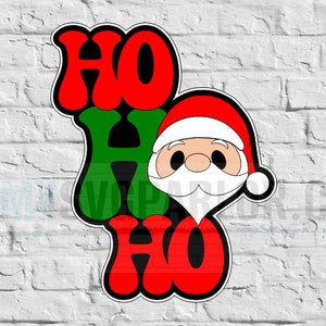 SVG Christmas title ho ho ho santa cutting file title for scrapbooking paper piecing download file only.