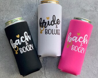 Slim Beer Coozies for Cans Cheers Btches 12oz Tall Skinny Can Coozie Insulated Stainless Steel Slim Can Cooler Insulator Hard Seltzer Can Coozie for White Claw and Truly Metal Holder Coolers