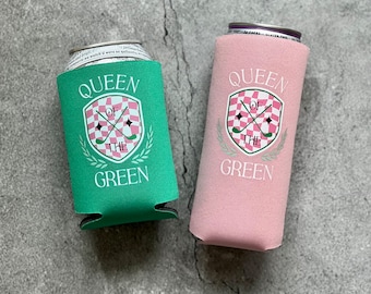 Queen of the Green Golf Can Cooler