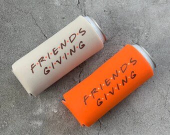 Set of 4 Friendsgiving Slim Seltzer Can Coolers