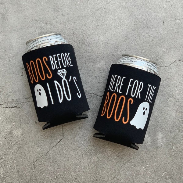 Halloween Bachelorette Boos Before I Do's and Here for the Boos Can Coolers