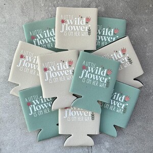 A Little Wildflower is On Her Way Baby Girl Shower Can Coolers