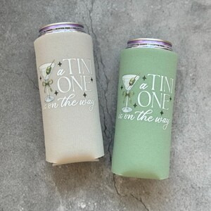 A Tini One is On The Way Martini Themed Baby Shower Slim Can Coolers