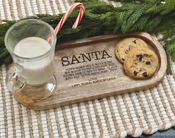 Custom Santa Milk & Cookies Tray