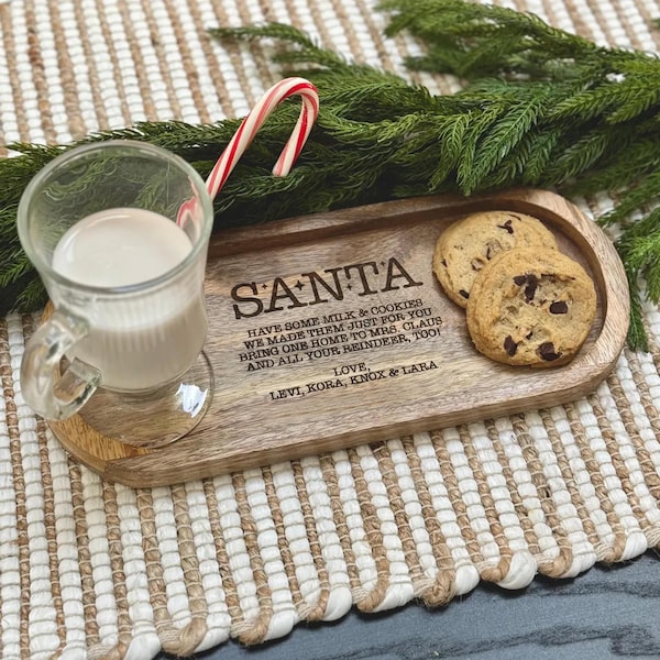 Custom Santa Milk & Cookies Tray