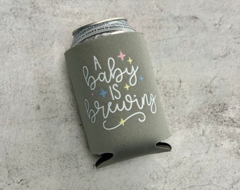 A Baby is Brewing Baby Shower Can Coolers
