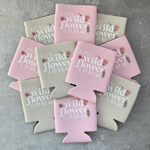 A Little Wildflower is On Her Way Baby Girl Shower Can Coolers