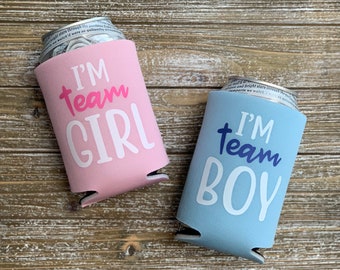 Team Boy & Team Girl Gender Reveal Baby Shower Can Coolers