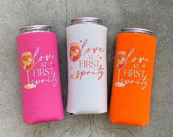 Love at First Spritz Bachelorette Slim Seltzer Can Coolers