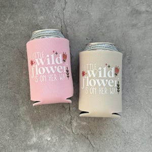 A Little Wildflower is On Her Way Baby Girl Shower Can Coolers