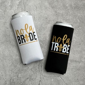 Nola Bride Nola Tribe New Orleans Louisiana Mardi Gras Bachelorette Party Slim Seltzer Can Coolers