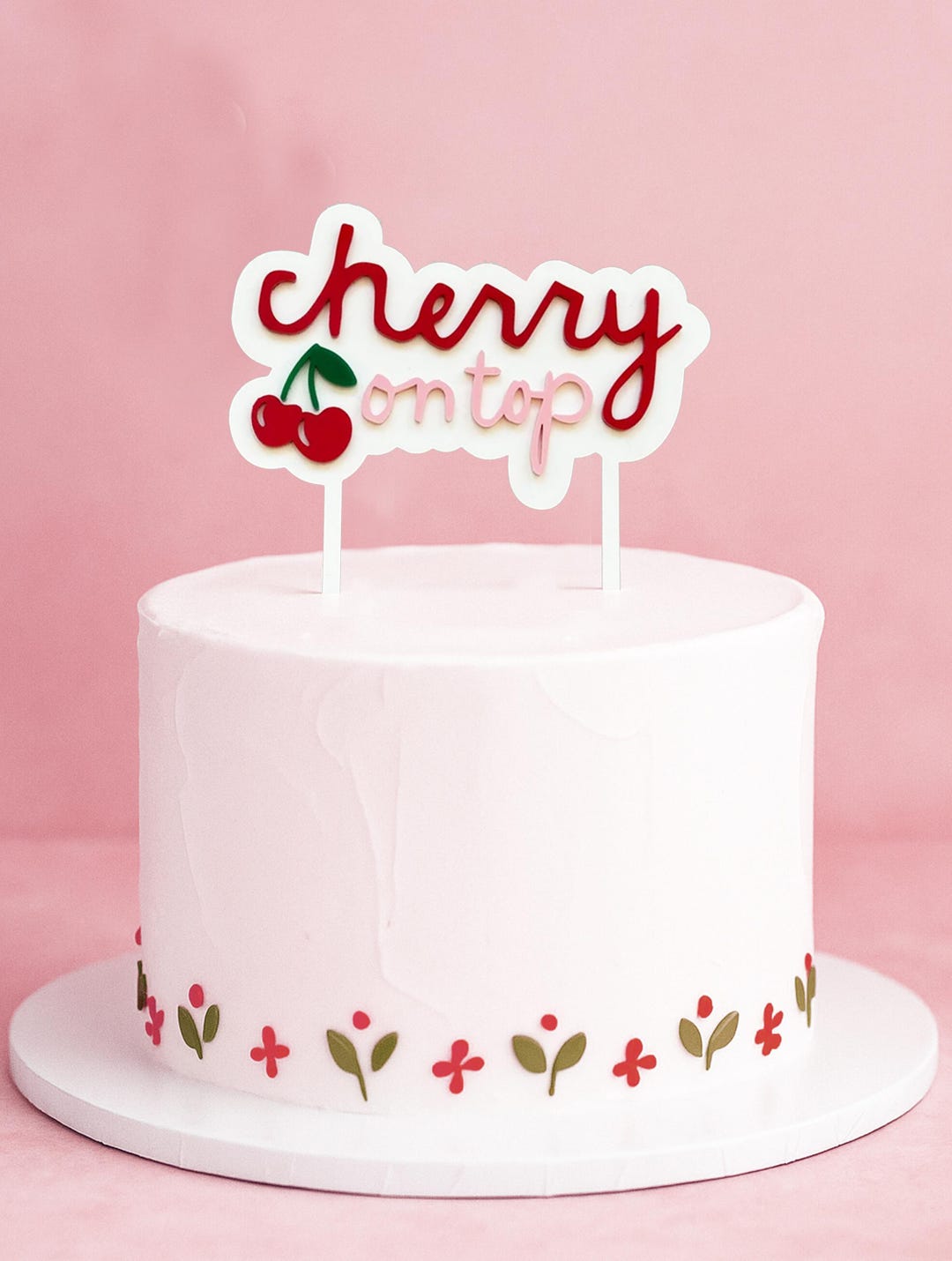 Cherry on Top Acrylic Cake Topper - Cherry Themed Baby Shower or ...