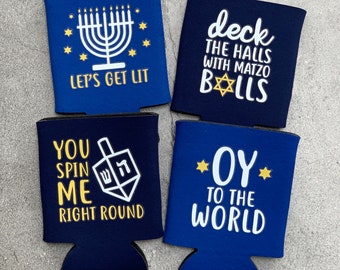 Hanukkah Party Favor Can Coolers