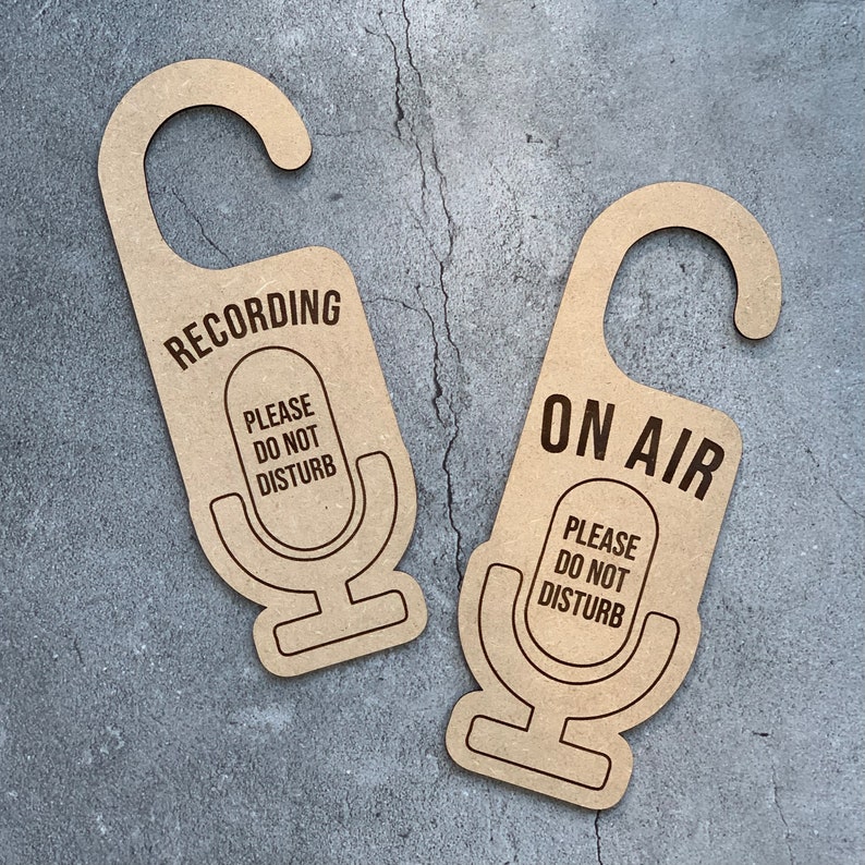 Recording or on Air Do Not Disturb Laser Engraved Door Hanger - Etsy