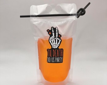 Til Death Do Us Party Halloween Bachelorette Party Pochettes transparentes pour adultes