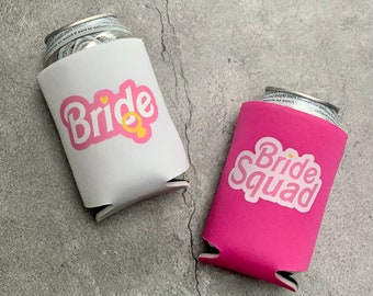 80s or 90s Bride & Bride Squad Bachelorette Party Can Coolers