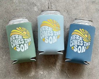 Here Comes the Son Baby Boy Shower Can Coolers