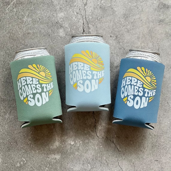 Here Comes the Son Baby Boy Shower Can Coolers