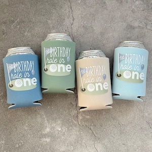 1st Birthday Hole In One Golf First Birthday Party Favor Can Coolers