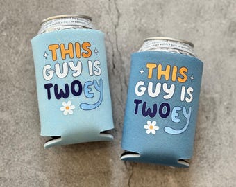 This Guy is Two-ey 2nd Birthday Can Coolers Twoey