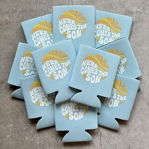 Here Comes the Son Baby Boy Shower Can Coolers