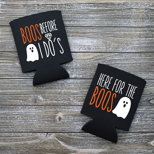 Halloween Bachelorette Boos Before I Do's and Here for the Boos Can Coolers