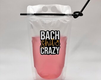Bach Shit Crazy Bachelorette Party Pochettes transparentes pour adultes