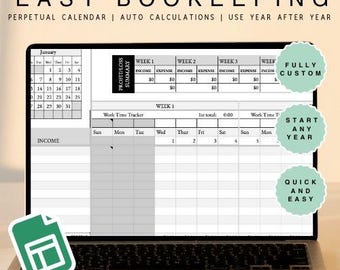 Small Business Bookkeeping Google Sheets Template: Perpetual Income Tracker (Digital Download)