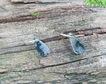 Gemstone earrings Transparent moss