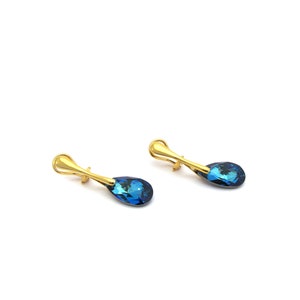 Clip earrings Swarovski® bermuda blue image 3