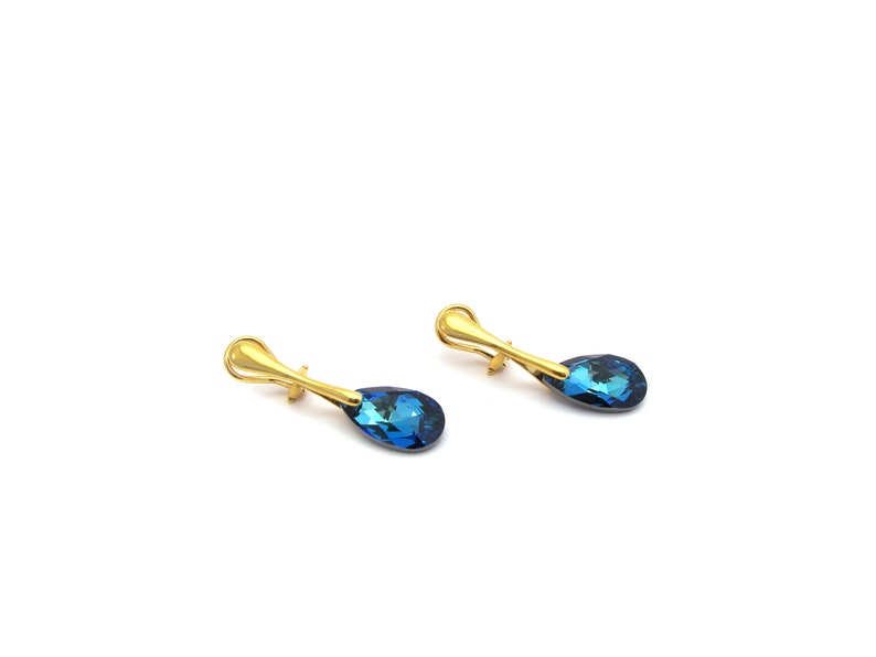 Clip earrings Swarovski® bermuda blue image 3