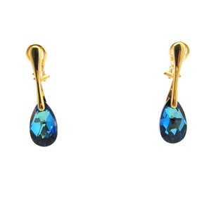 Clip earrings Swarovski® bermuda blue image 2