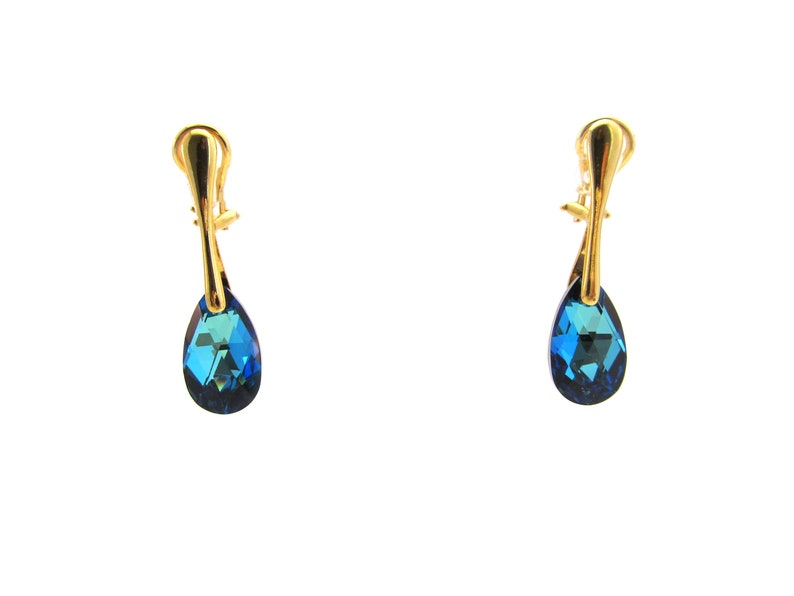 Clip earrings Swarovski® bermuda blue image 2