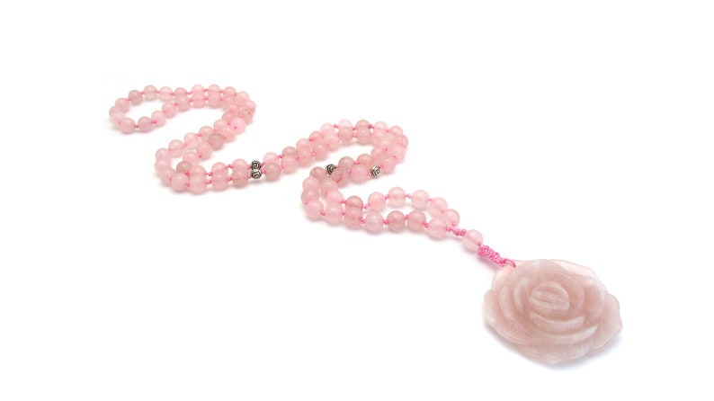 Necklace Rose Quartz Rose image 6