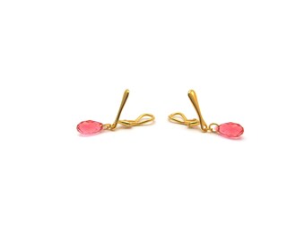 Clip earrings Swarovski® padparadscha