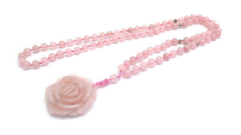 Necklace Rose Quartz Rose image 4