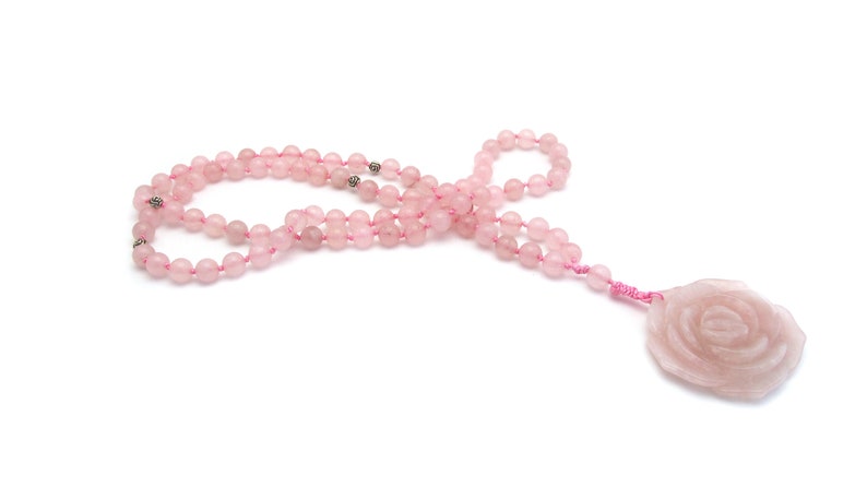 Necklace Rose Quartz Rose image 3