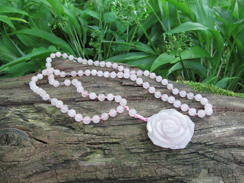 Necklace Rose Quartz Rose image 1