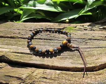 Bracelet Mala Oeil de Tigre Hématite