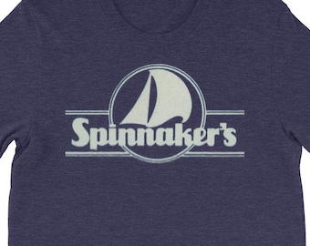 Vintage Durham Spinnaker's Restaurant Retro Distressed 80s Logo T-Shirt