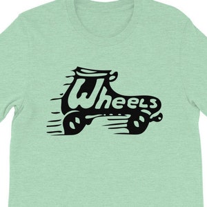 Vintage Wheels Roller Skating Durham NC 80s Retro Logo T Shirt