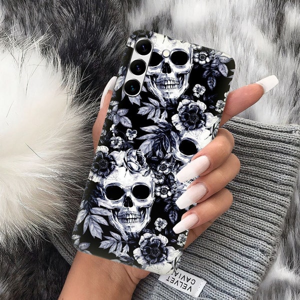 Skeletons flowers case skull case dawn for Samsung A14 case samsung a23 case samsung a34 case samsung a54 case samsung a73 tough samsung s23