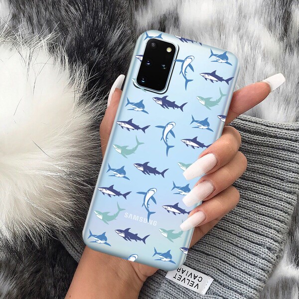 Sharks case for Samsung S21 Plus S21 Ultra S10 case A34 case Note 10 case Note 10 Pro case A14 case A13 case A12 case A22 5G case S20 FEcase