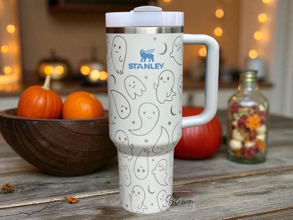 Laser Engraved Friendly Ghost Halloween Tumbler