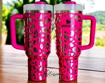 Leopard Print Engraved Tumbler | Animal Print Travel Cup | Laser Engraved Stainless Steel Mug | Gift for Her