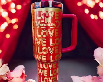 Laser Engraved Valentine&#39;s Day Love Marquee Lights Tumbler