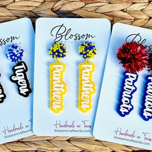 Game Day Sports Football Mom Team Mascot Teacher School Spirit Earrings