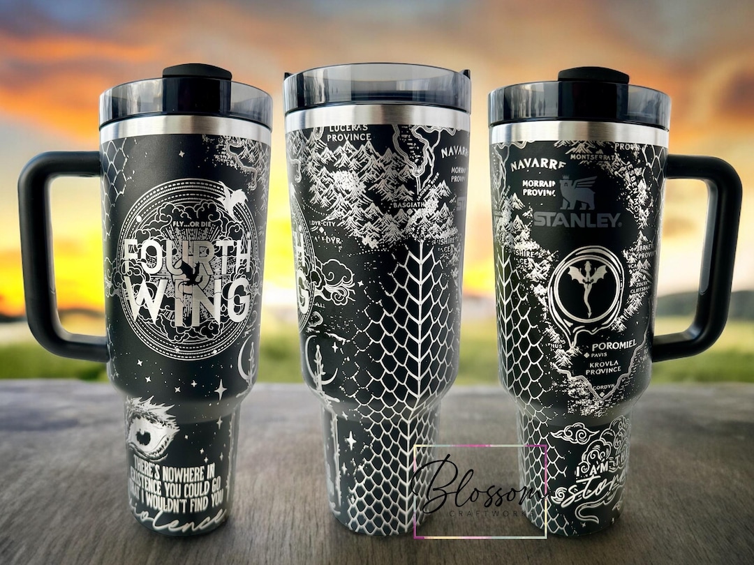 Laser Engraved Fourth Wing Tumbler - 40oz Stainless Steel With