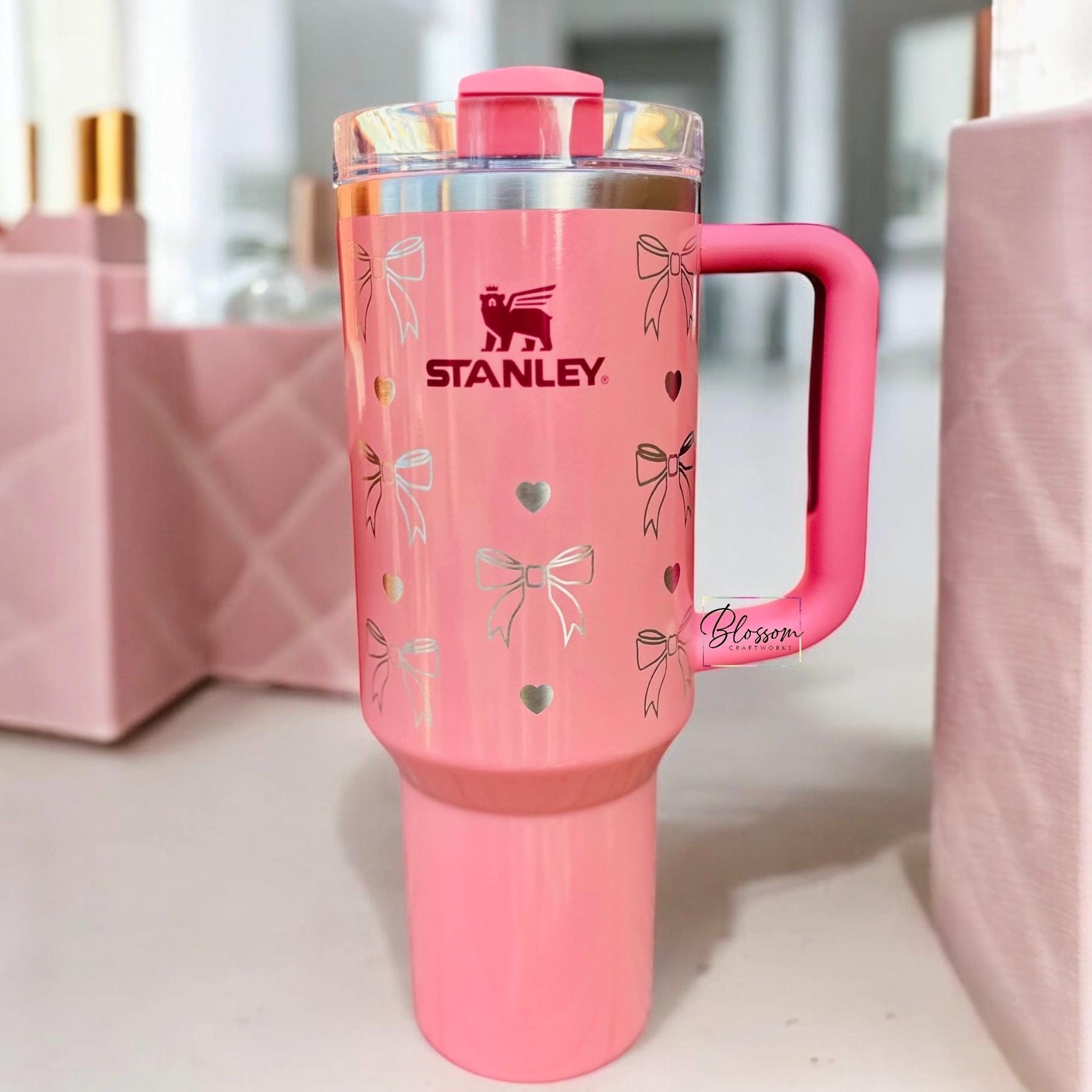 Laser Engraved Bows, Hearts, Valentine's Day Tumbler